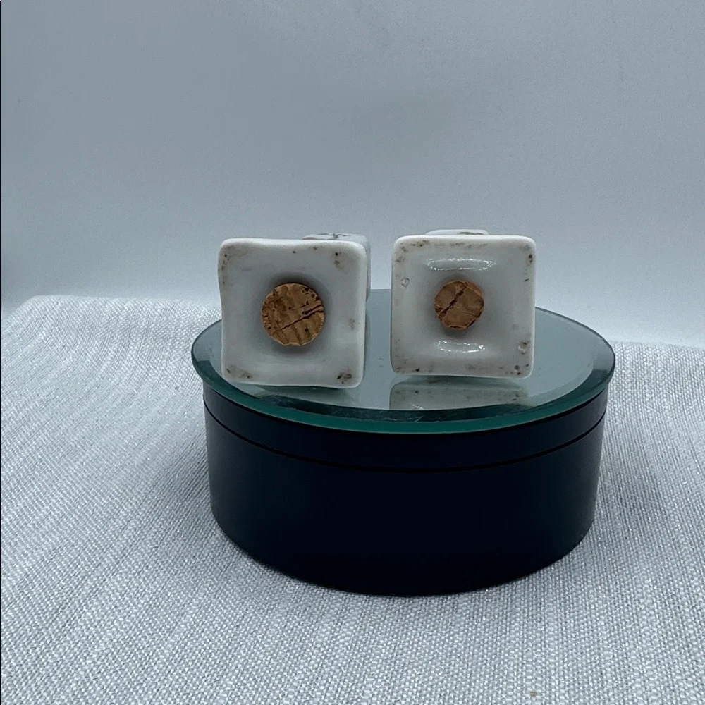 Salt and Pepper Shakers Vintage White And Floral Limoges Style Gold Tip.